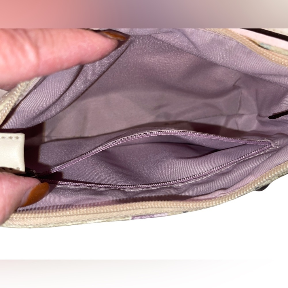 Coach - fabric crossbody bag - tan with C monogram. - Picture 10 of 11